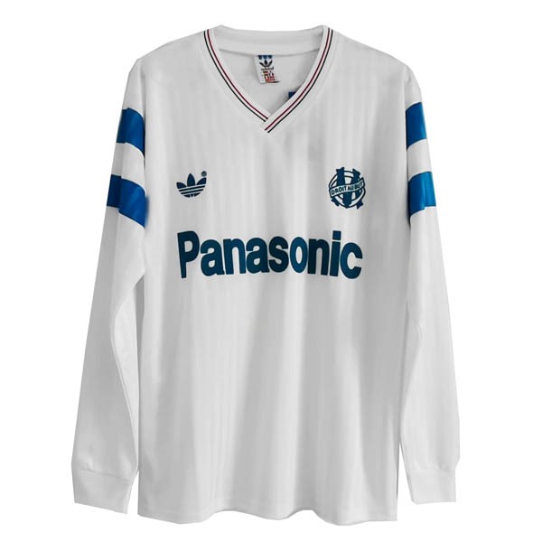 Maillot Football Marseille Domicile ML Retro 1990 Blanc